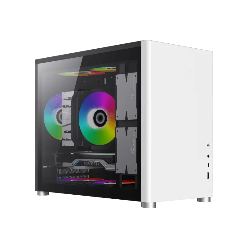 Case mATX GAMEMAX Spark, w/o PSU, 0.8/0.6mm, Front Metal, Dual Side Tempered Glass, Dust Filter, 1xU