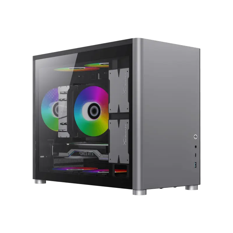 Case mATX GAMEMAX Spark, w/o PSU, 0.8/0.6mm, Front Metal, Dual Side Tempered Glass, Dust Filter, 1xU