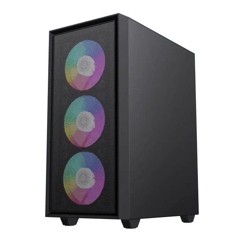 Case mATX GAMEMAX Storm, w/o PSU, 0.45mm, 1x120mm FRGB, Front Mesh, Tempered Glass, 1xUSB3.0, 2xUSB2