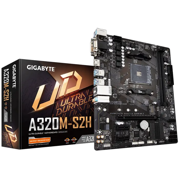 MB AM4 Gigabyte A320M-S2H 3.1 mATX