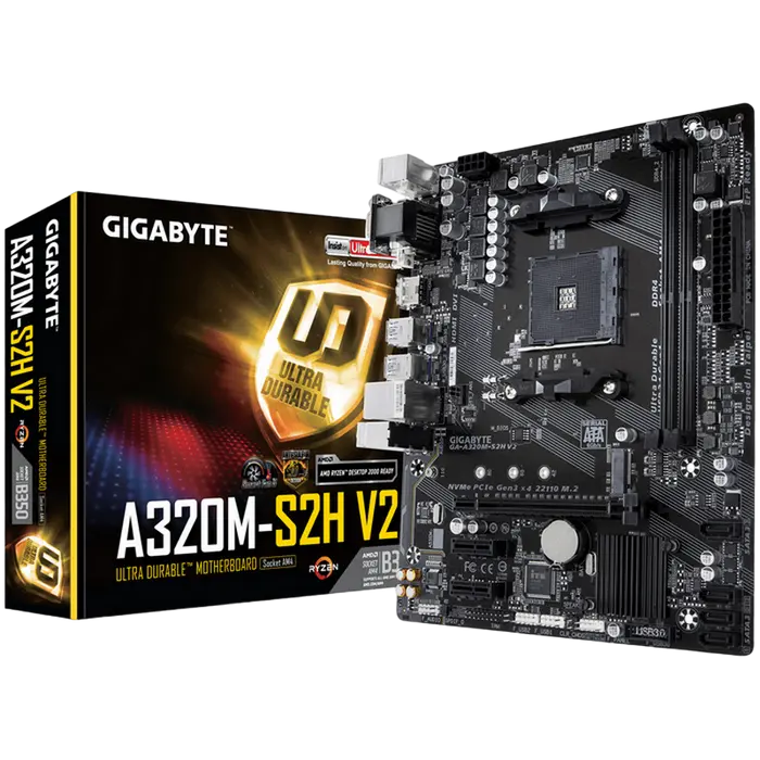 MB AM4 Gigabyte A320M-S2H V2 1.1 mATX