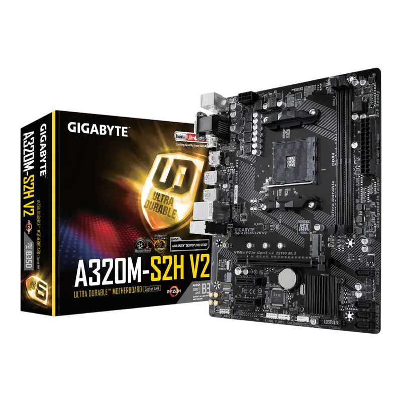MB AM4 Gigabyte A320M-S2H V2 1.1 mATX