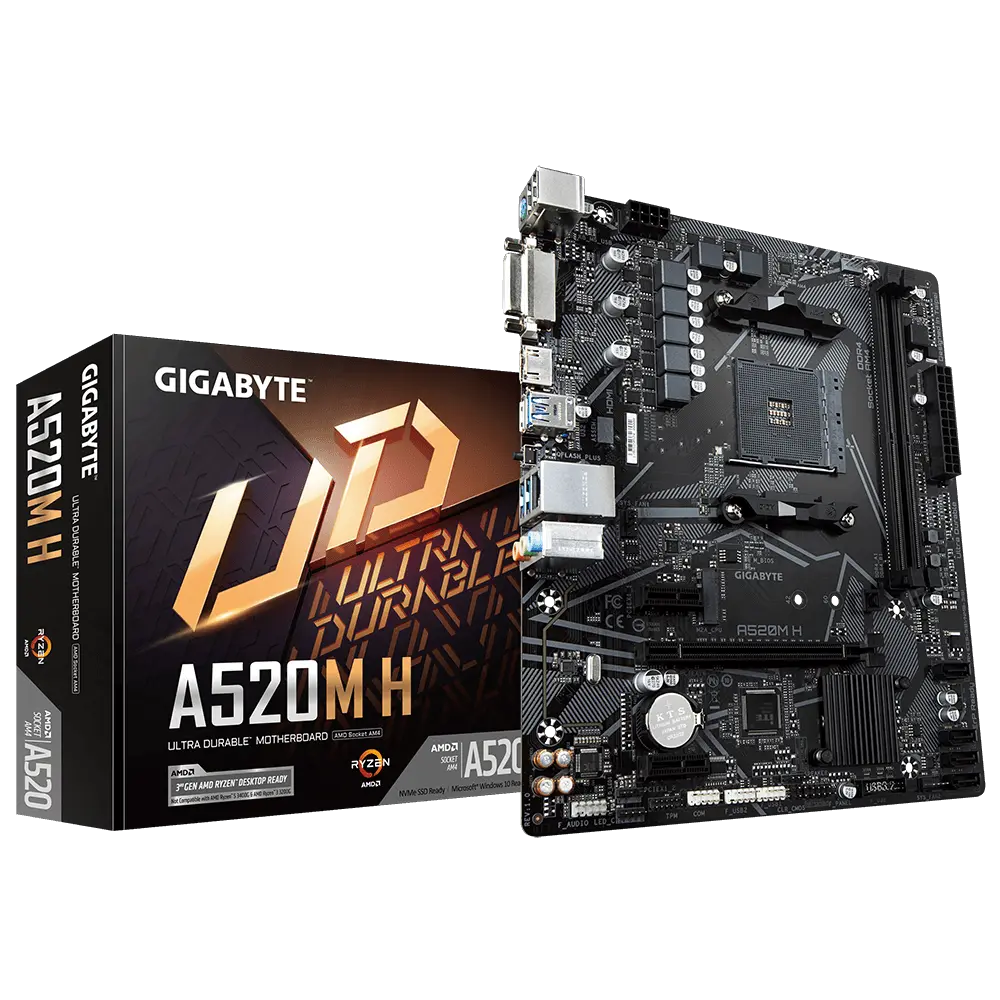 MB AM4 Gigabyte A520M H 1.0 mATX