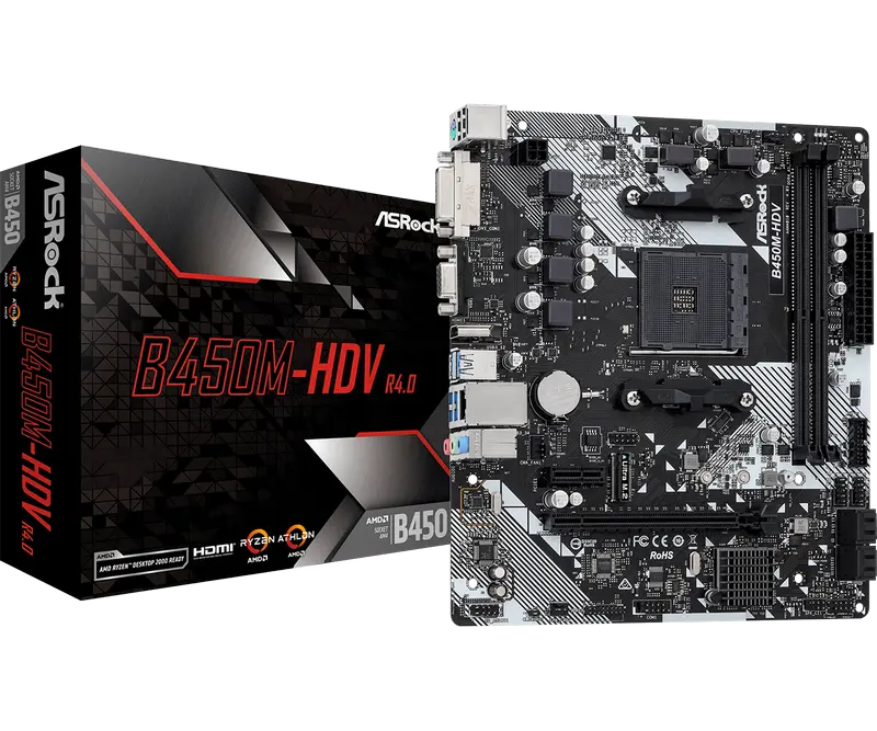 MB AM4 ASRock B450M-HDV R4.0 mATX