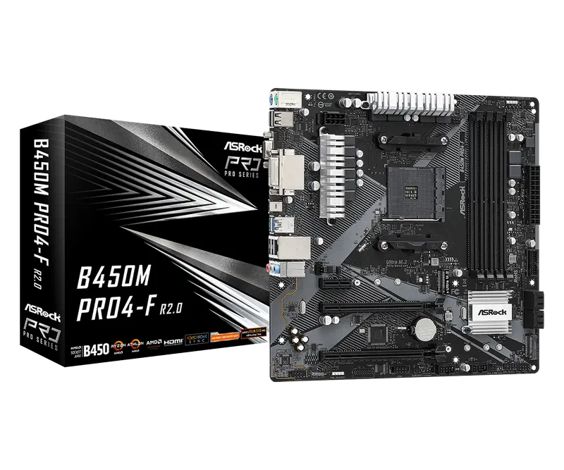 MB AM4 ASRock B450M PRO4-F R2.0 mATX