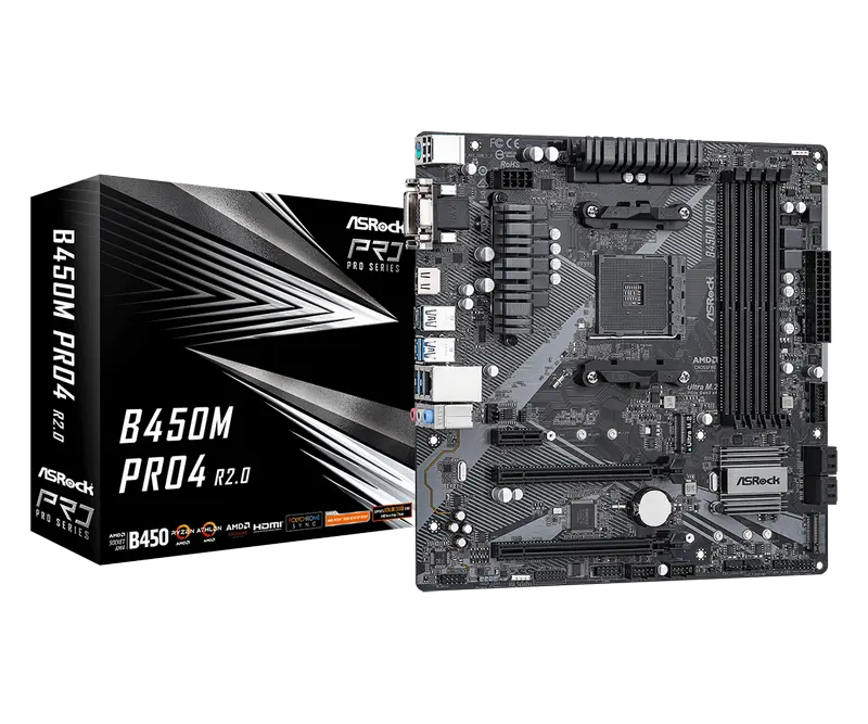 MB AM4 ASRock B450M PRO4 R2.0 mATX