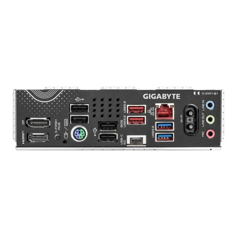 Placă de bază Gigabyte B650E EAGLE WF6E, socket AM5, ATX, vedere posterioară