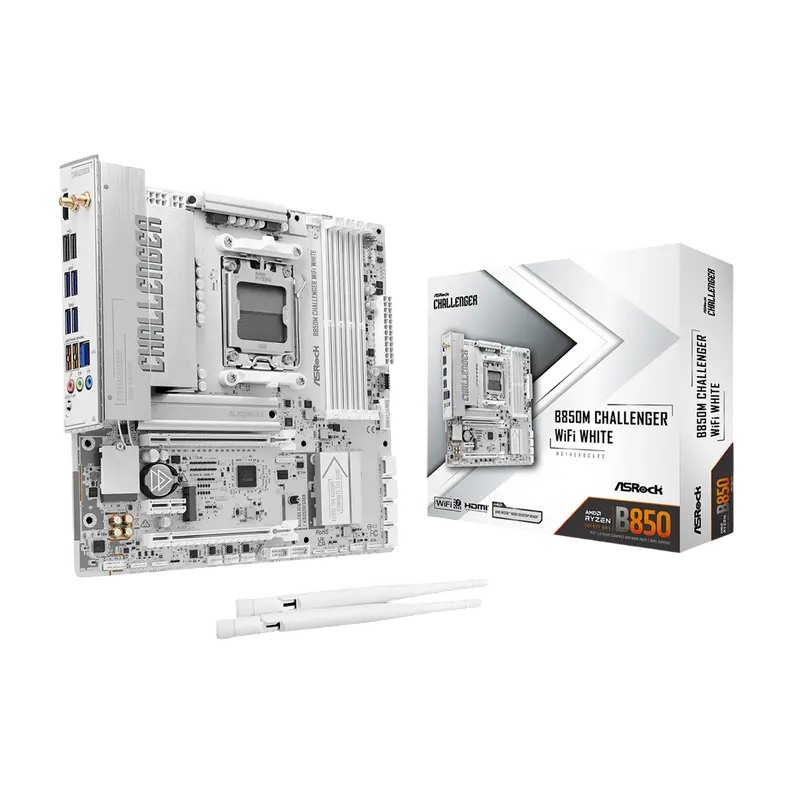 MB AM5 ASRock B850M CHALLENGER WIFI WHITE mATX