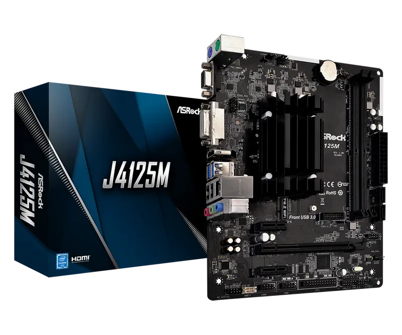 MB ASRock J4125M (Celeron GEMINI LAKE Quad-Core J4125/2xDDR4/2xSATA3, mATX)