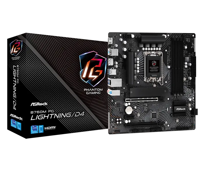 MB S1700 ASRock B760M PG LIGHTNING/D4 mATX