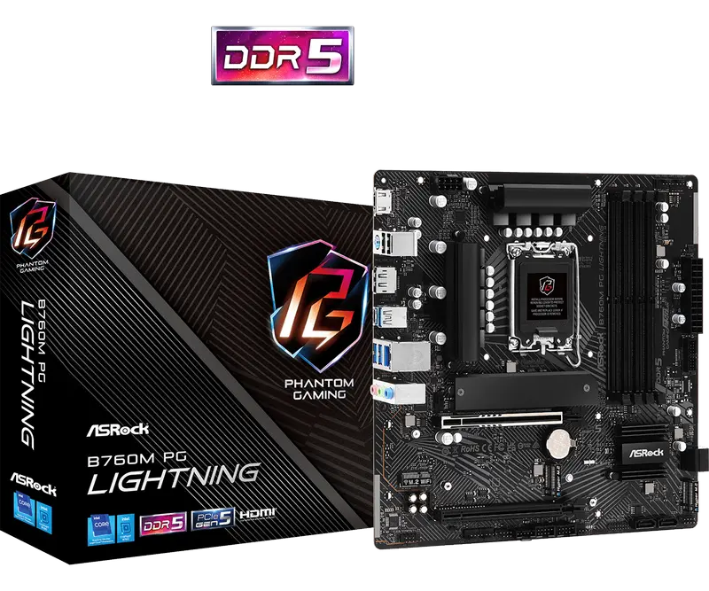 MB S1700 ASRock B760M PG LIGHTNING mATX