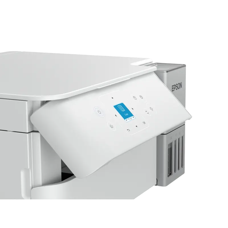 Imprimanta multifunctionala Epson EcoTank L4367, color A4, Wi-Fi, alba, vedere posterioară