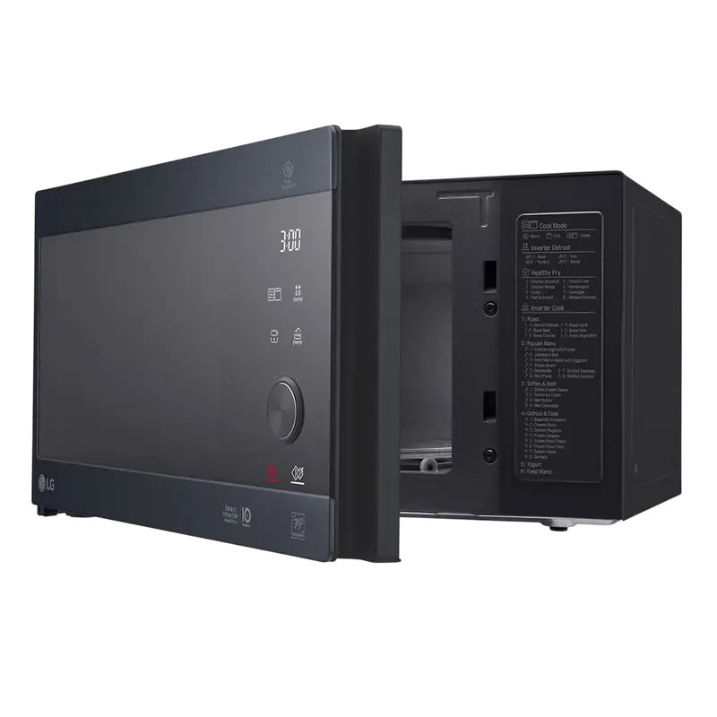 Cuptor cu microunde LG MH6565CPB 25 L cu grill si Smart Inverter, vedere posterioară
