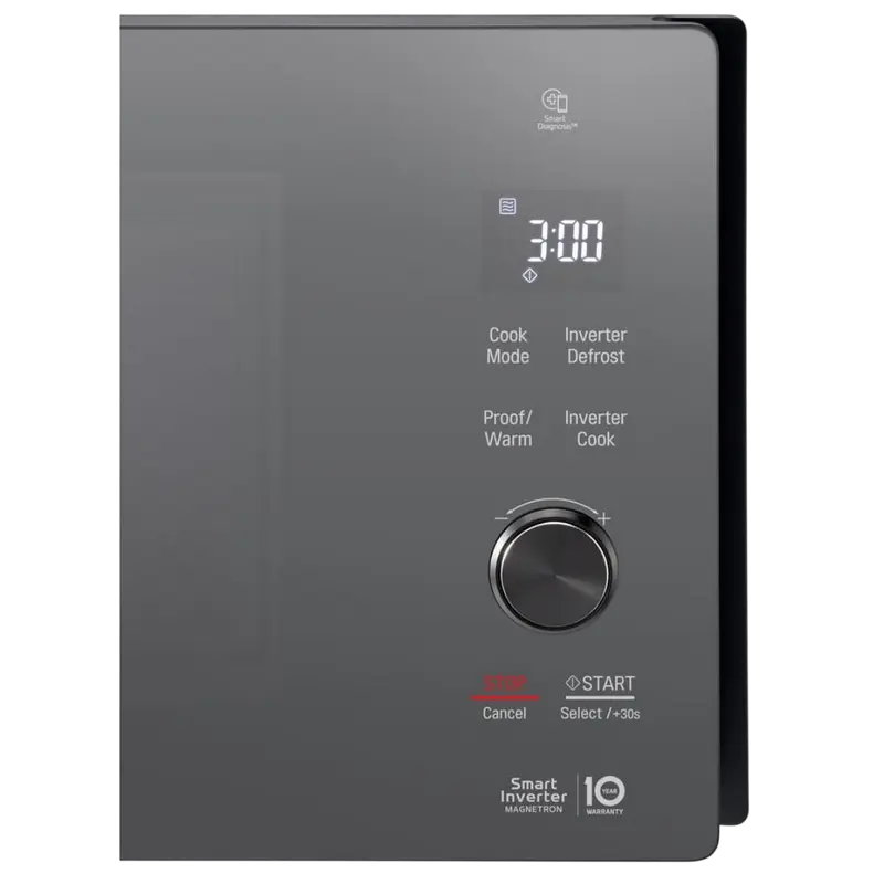 Cuptor cu microunde LG MH6565DPR 25L cu grill, 1000W, negru, vedere laterală