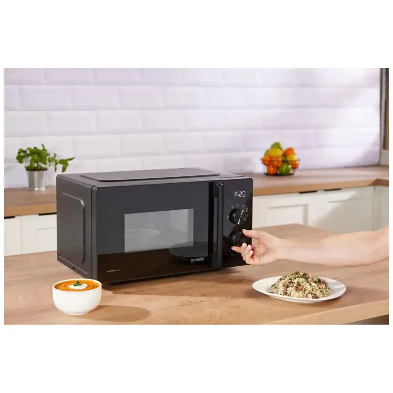 Cuptor cu microunde Gorenje MO20AE1B5 20 L, vedere laterală