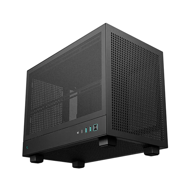 Case Mini-ITX Deepcool CH160 Mesh, w/o PSU, Front&Side Mesht, Dust Filter, 1xUSB-C, 2xUSB3.0, 1x2.5"