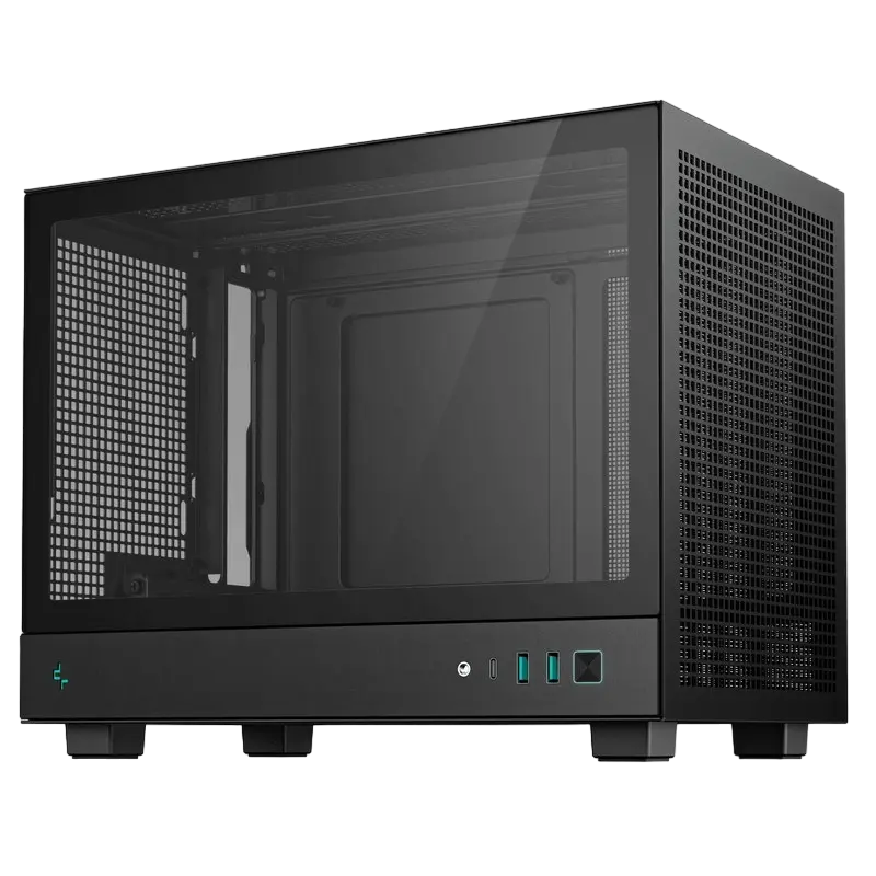 Case Mini-ITX Deepcool CH160, w/o PSU, Mesh Front, Tempered Glass, Dust Filter, 1xUSB-C, 2xUSB3.0, 1
