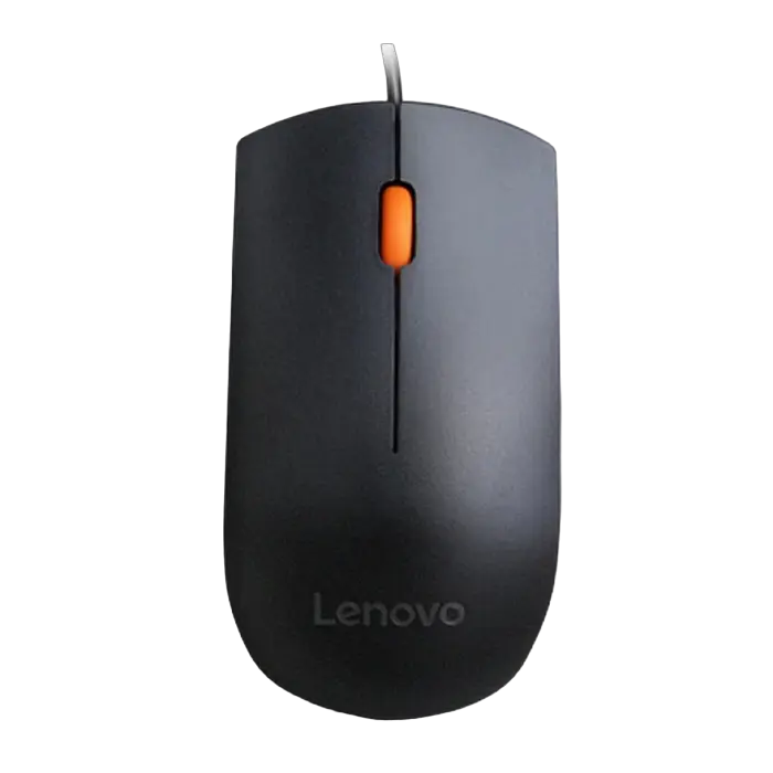 Mouse Lenovo 300, Full-size, up to 1600 dpi, 3 buttons, Ambidextrous, 120g, Optical sensor, 1,8m, USB, Black