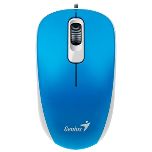Mouse Genius DX-110, 1000 dpi, 3 buttons, Ambidextrous, 85g, 1.5m, USB, Blue
