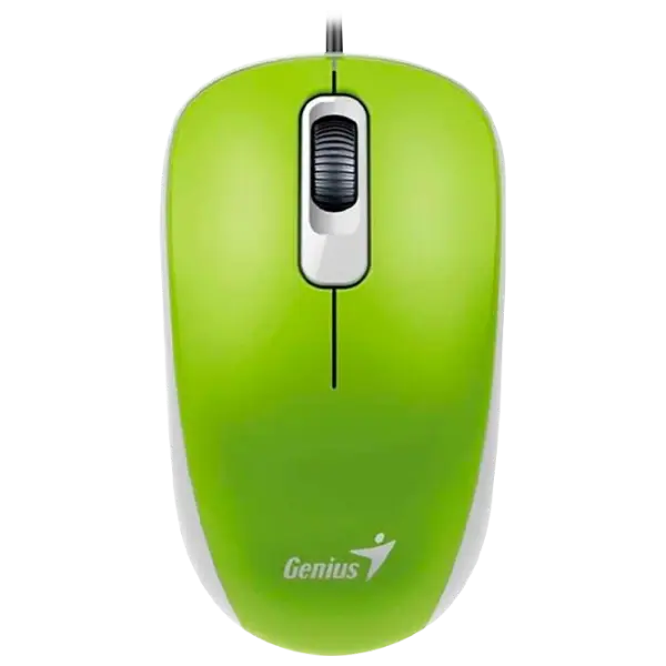 Mouse Genius DX-110, 1000 dpi, 3 buttons, Ambidextrous, 85g, 1.5m, USB, Green