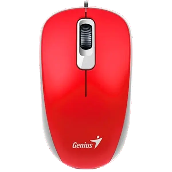 Mouse Genius DX-110, 1000 dpi, 3 buttons, Ambidextrous, 85g, 1.5m, USB, Red