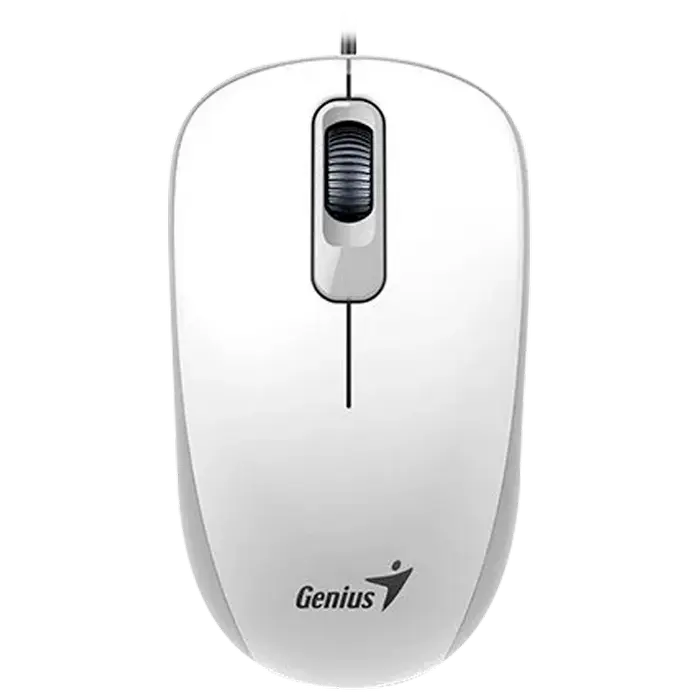 Mouse Genius DX-110, 1000 dpi, 3 buttons, Ambidextrous, 85g, 1.5m, USB, White