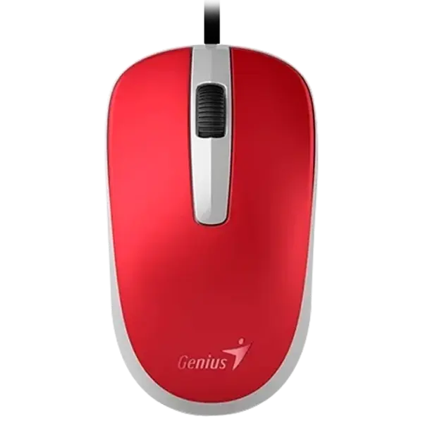 Mouse Genius DX-120, 1200 dpi, 3 buttons, Ambidextrous, 85g, 1.5m, USB, Red