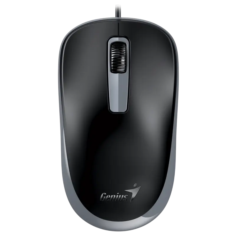 Mouse Genius DX-125S, 1200 dpi, 3 buttons, Ambidextrous, 76g, Silent, 1.5m, USB, Black Grey