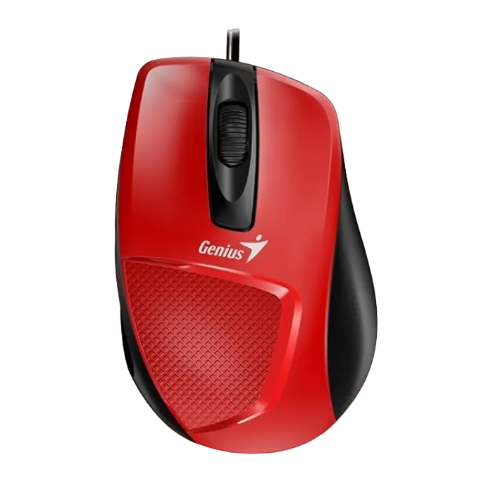 Mouse Genius DX-150X, 1000 dpi, 3 buttons, Ergonomic, 74g, 1.5m, USB, Red