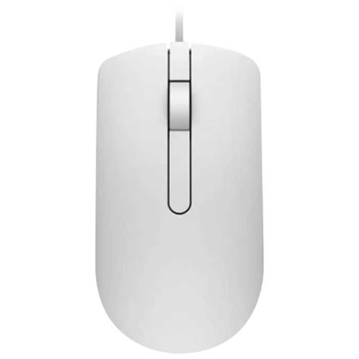 Mouse Dell MS116, Optical, 1000dpi, 3 buttons, Ambidextrous, White, USB