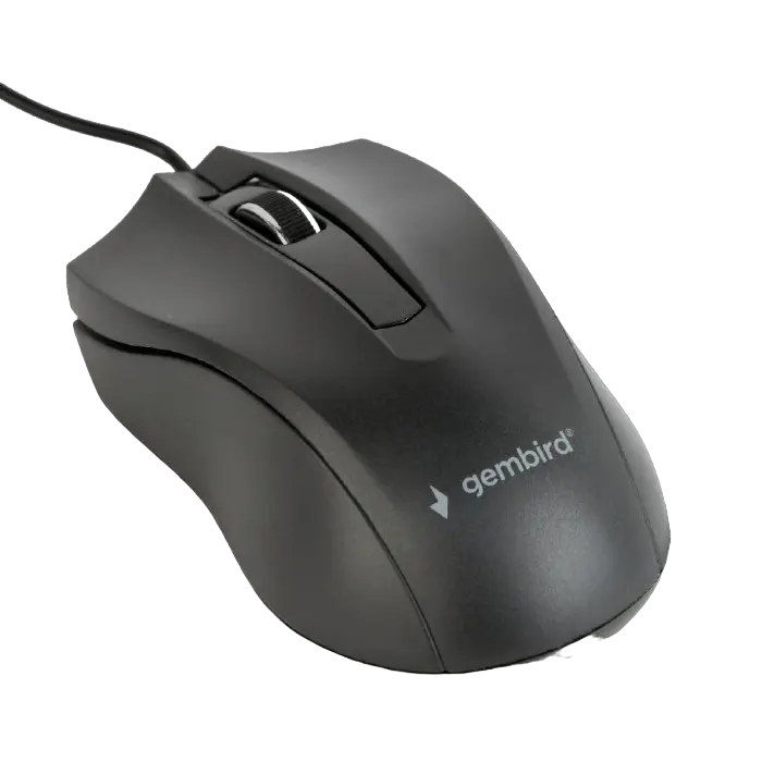 Mouse Gembird MUS-3B-01, Optical, 1000 dpi, 3 buttons, Ambidextrous, Black, USB