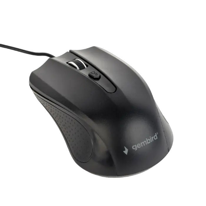 Mouse Gembird MUS-4B-01, Optical, 800-1200 dpi, 4 buttons, Ambidextrous, Black, USB