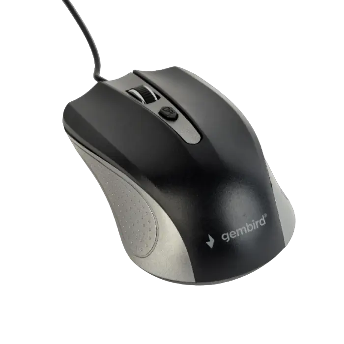 Mouse Gembird MUS-4B-01-GB, Optical, 800-1200 dpi, 4 buttons, Ambidextrous, Spacegrey/Black, USB