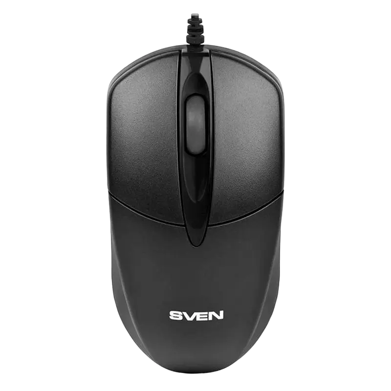 Mouse SVEN RX-112, 1000 dpi, 3 buttons, Ambidextrous, 88g., 1.5m, USB, Black