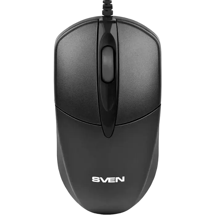 Mouse SVEN RX-112, 1000 dpi, 3 buttons, Ambidextrous, 88g., 1.5m, USB+PS/2, Black