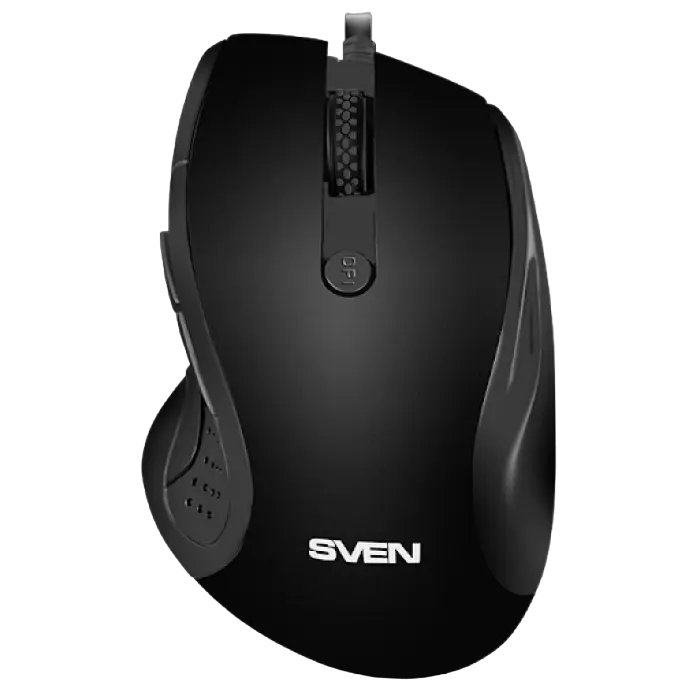 Mouse SVEN RX-113, 800-2000 dpi, 6 buttons, Ergonomic, 86g., 1.5m, USB, Black