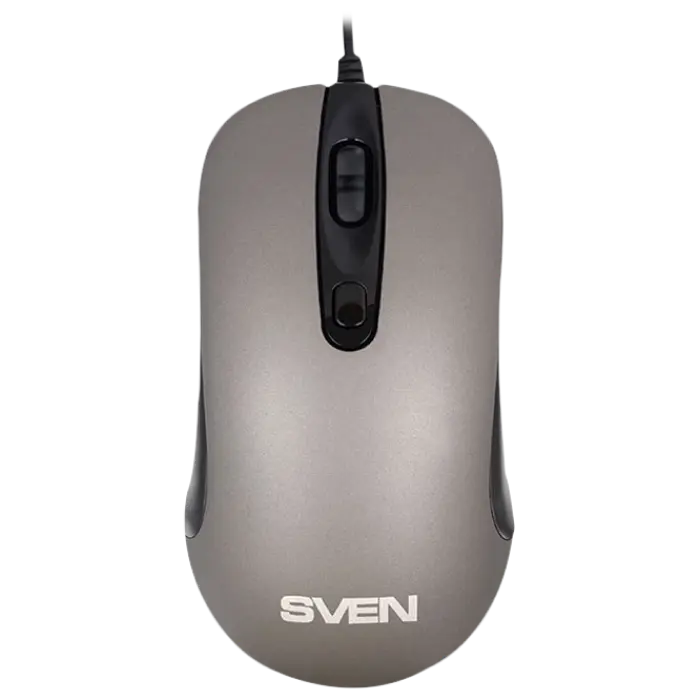 Mouse SVEN RX-515S, 800-1600 dpi, 4 buttons, Ambidextrous, Silent, 129g., 1.5m, USB, Gray