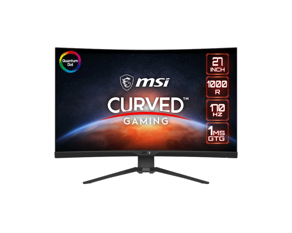 27.0” MSI VA LED MAG 275CQRF QD Curved Gaming Black , Curvature 1500R, 170Hz Refresh Rate, AMD Adaptive Sync, Height adjustment, Audio Line-out, VESA)