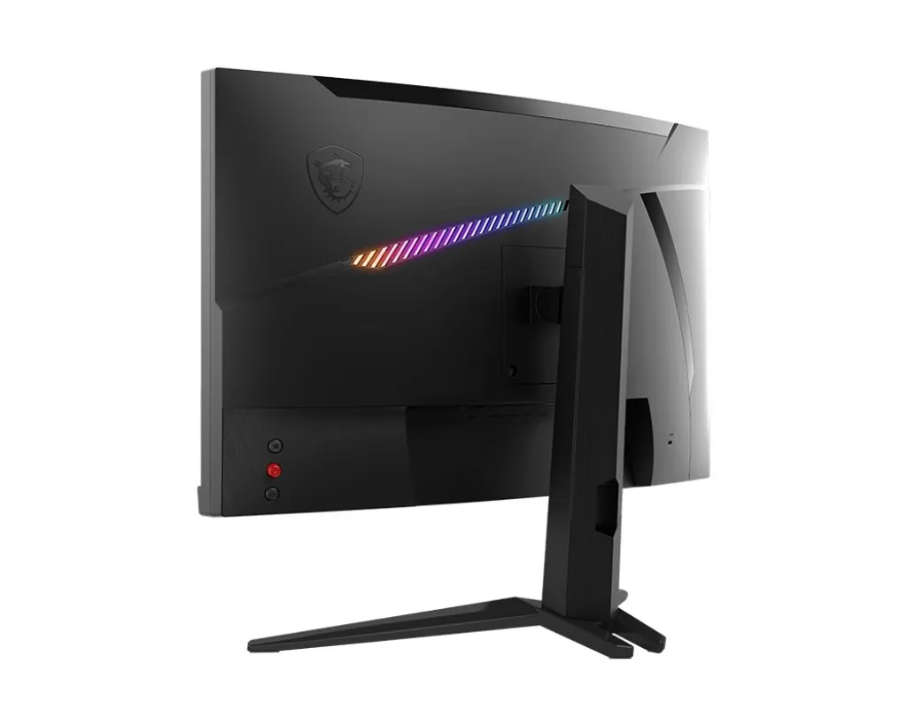 27.0” MSI VA LED MAG 275CQRF QD Curved Gaming Black , Curvature 1500R, 170Hz Refresh Rate, AMD Adaptive Sync, Height adjustment, Audio Line-out, VESA), vedere posterioară
