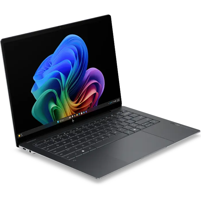 Laptop HP OmniBook Ultra 14-kd0009ci 14 inch Core Ultra 7 356H 32 GB 1 TB Gri, vedere laterală