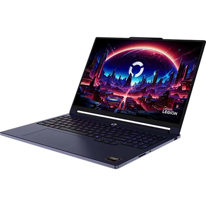 Laptop gaming Lenovo Legion 7 16AGP11 16 inch, Ryzen AI 9 HX 470, 32 GB, 1 TB, RTX 5070 12 GB, Negru, vedere posterioară