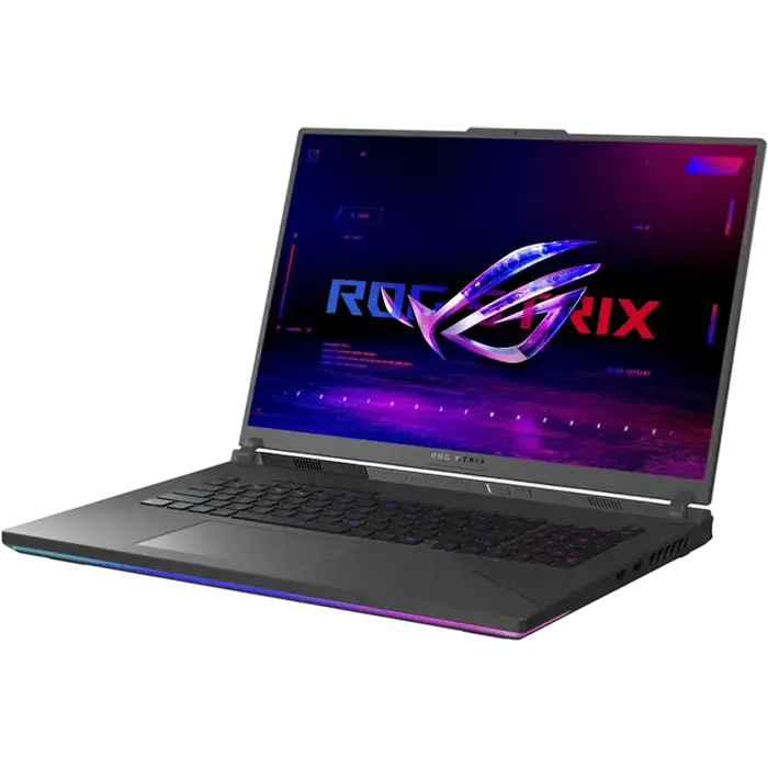 Laptop gaming ASUS ROG Strix G18 G814PP 18 inch Ryzen 9 RTX 5070 32GB 1TB, vedere posterioară