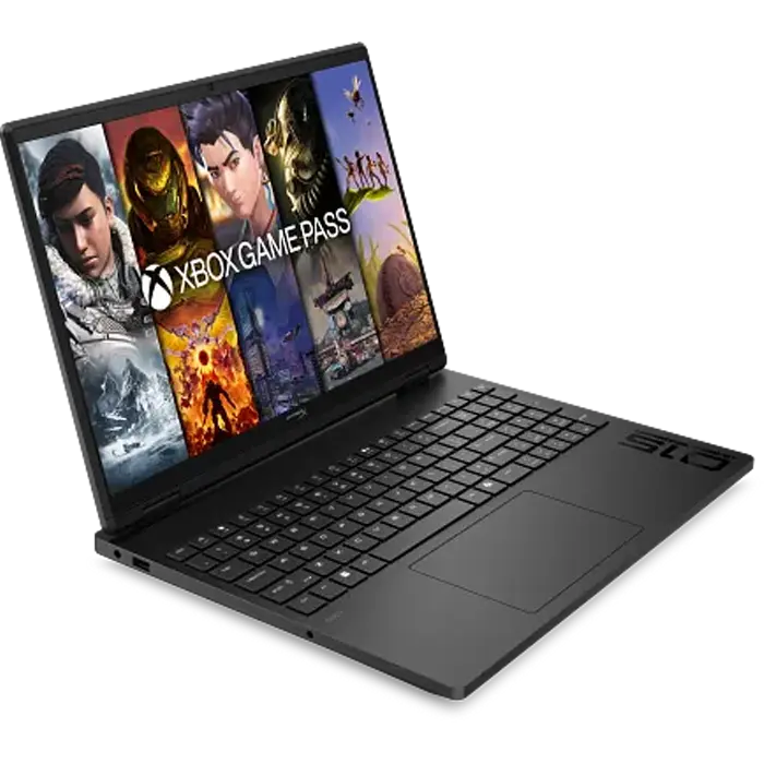 Laptop gaming HP OMEN 16-am2022ci 16 inch Core Ultra 7 270HX 24 GB 1 TB RTX 5060 Negru, vedere laterală
