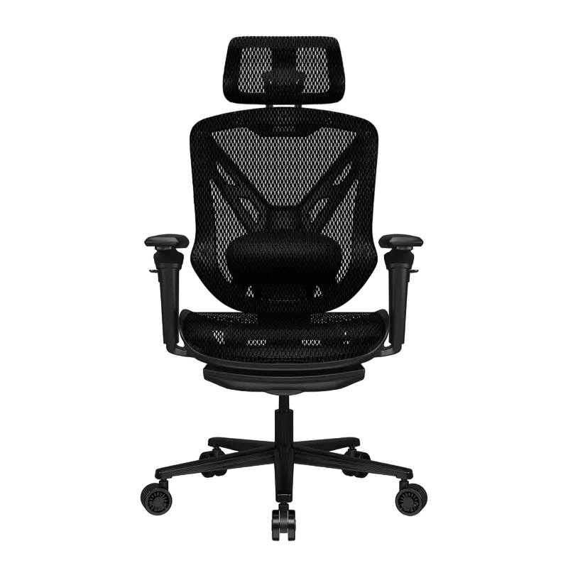 Office Chair Cougar Speeder Black, User max load up to 120kg / height 155-190cm, Retractable footres