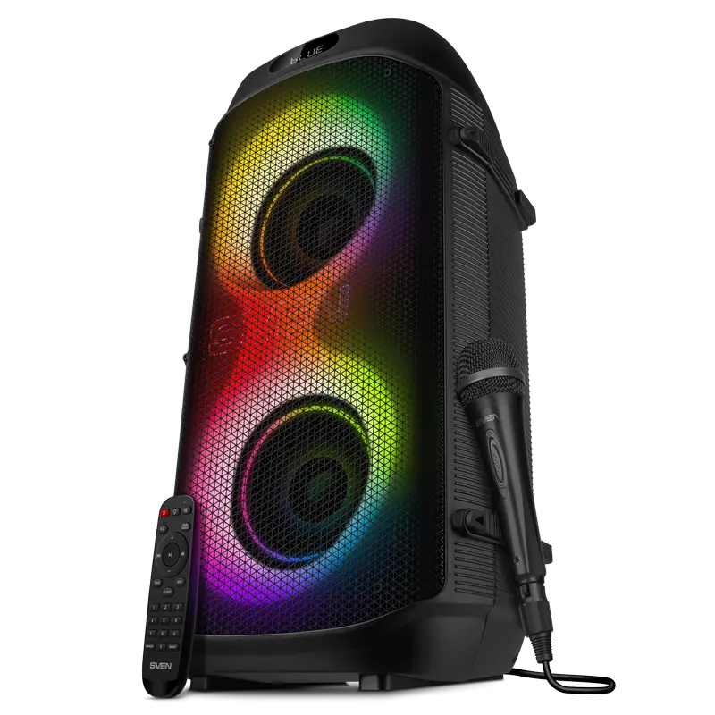 Partybox SVEN "PS-850" 100W, TWS, Bluetooth, FM, USB, microSD, LED-display, 8000mA*h