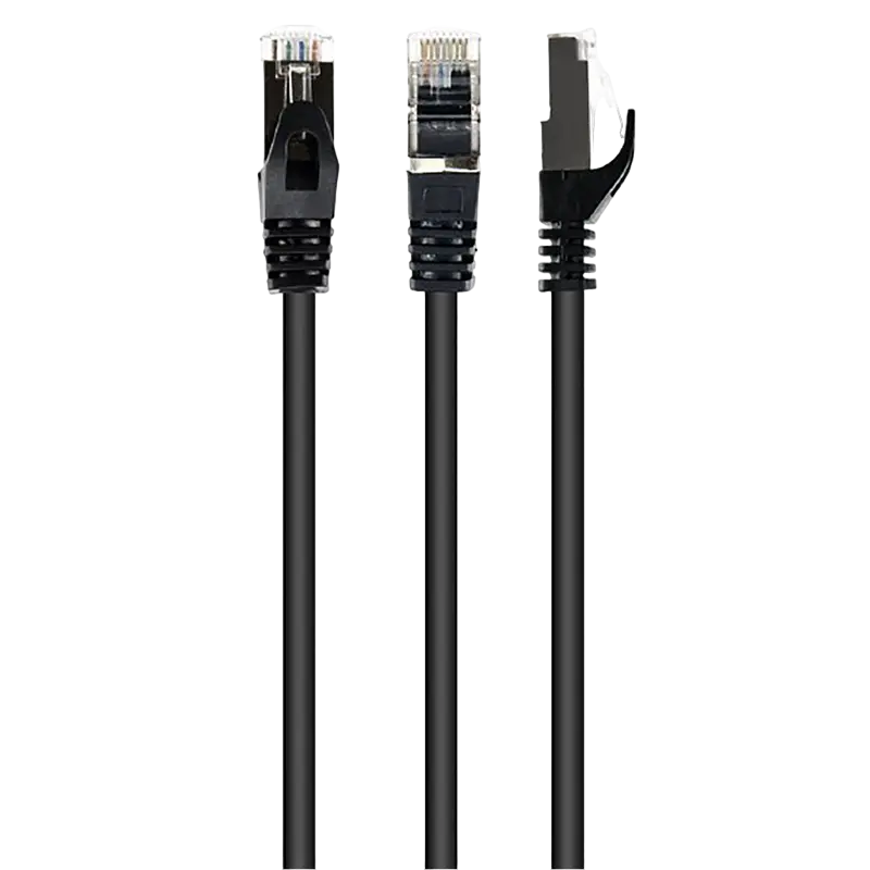 Patch Cord Cat.6/FTP, 1 m, Black, PP6-1M/BK, Cablexpert