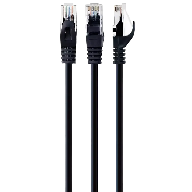 Patch Cord Cat.6U 0.25m, Black, PP6U-0.25M/BK, Cablexpert, Stranded Unshielded