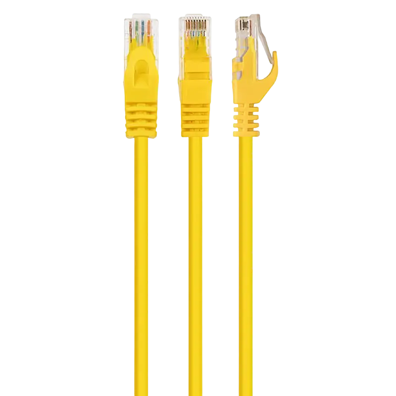 Patch Cord Cat.6U 1m, Yellow, PP6U-1M/Y, Cablexpert, Stranded Unshielded