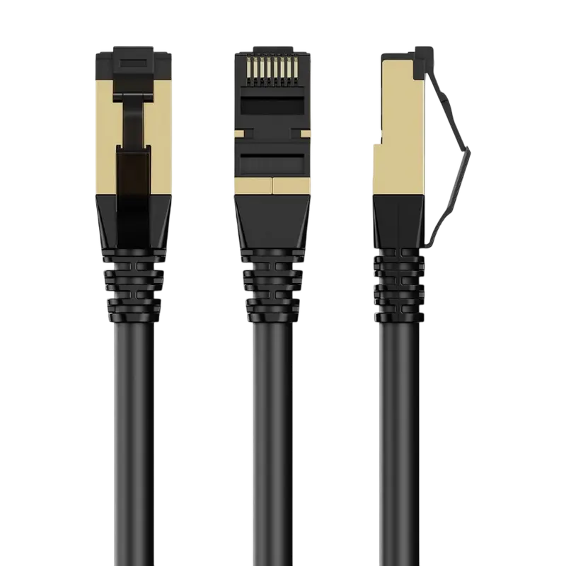 Patch Cord Cat.8 2.0m, Black, PP8-LSZHCU-BK-2M, Cablexpert, Low Smoke Zero Halogen (LSZH)