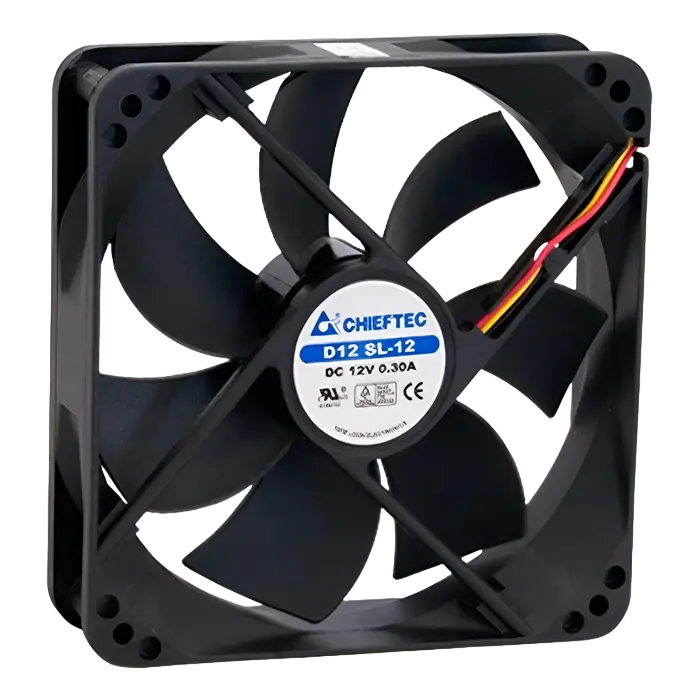 PC Case Fan Chieftec AF-1225S, 120x120x25 mm, 24-27 dB, 1350RPM, 55 CFM, 3pin/Molex